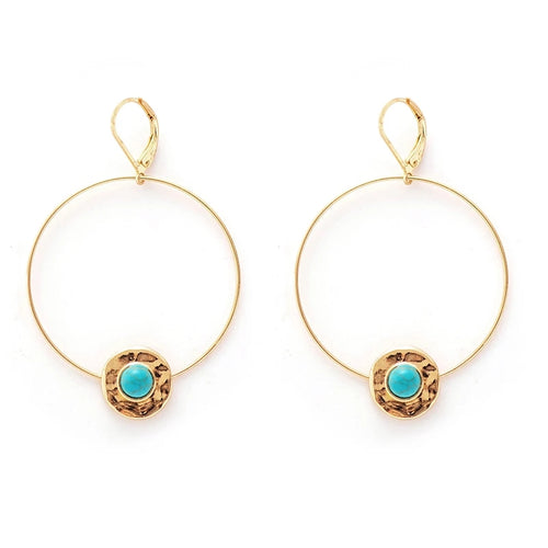 Rani Blue Hoops - LILYANI LONDON - Earrings