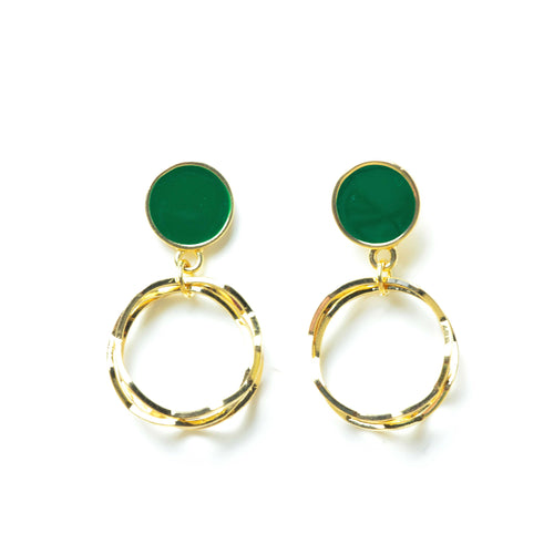 KIYAARA Green Mini Hoop Earrings - LILYANI LONDON - Earrings